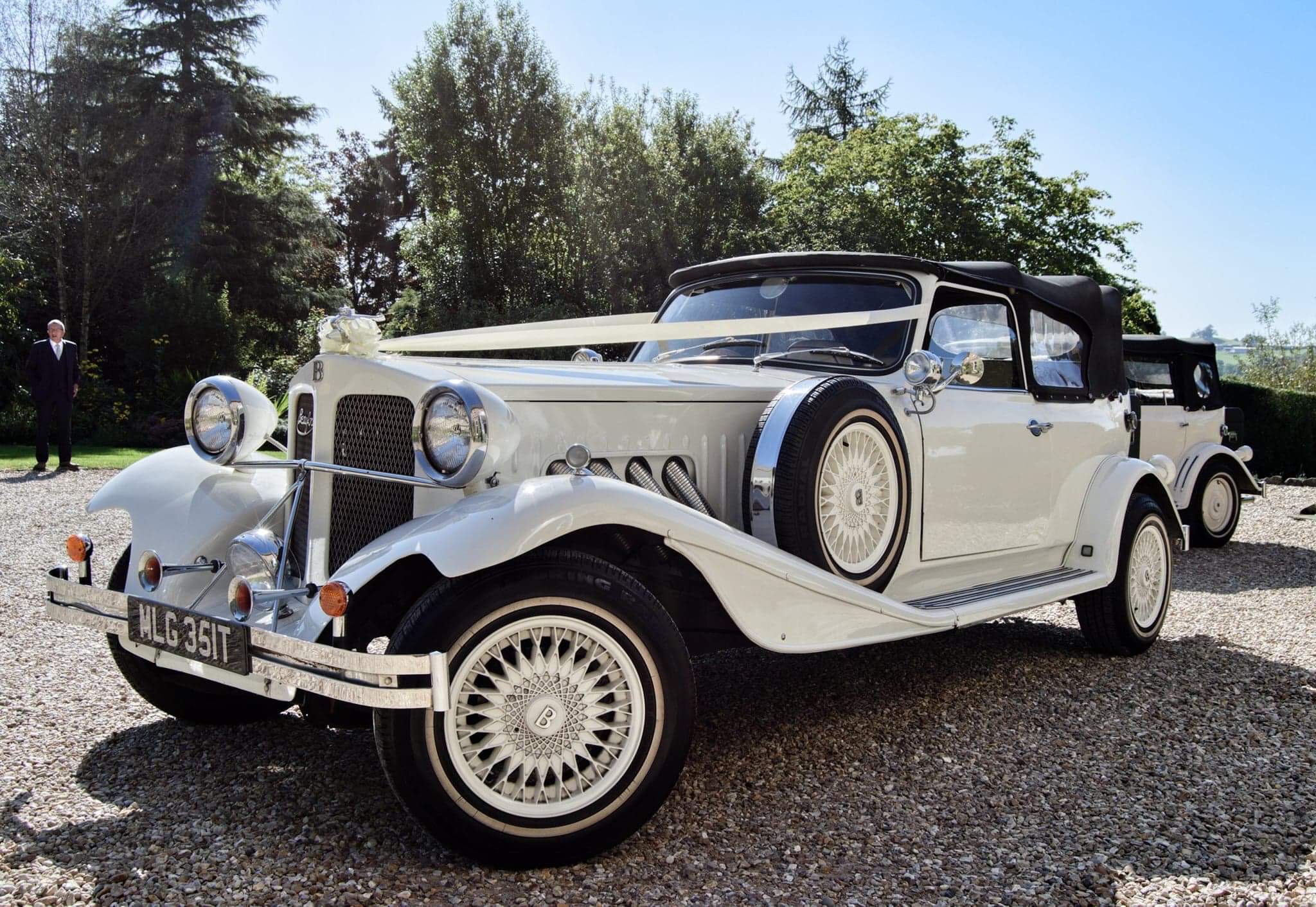 Bonnie, the Wedding Car at Shottle Hall, Derbyshire